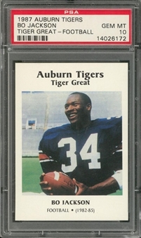 1987 Auburn Tigers Bo Jackson/Football – PSA GEM MT 10 
